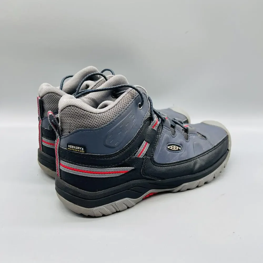 Keen Boots Youth 6 Blue Leather KEENDRY Waterproof Ankle Snow Hiking Shoes